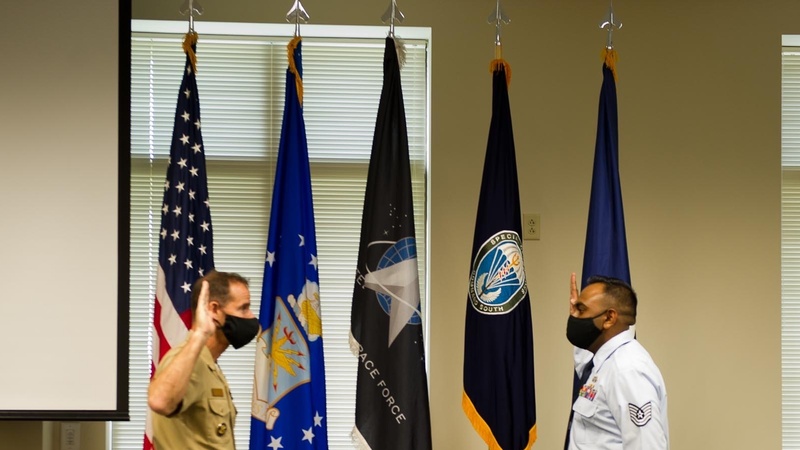 First SOCSOUTH Airman becomes a Space Force Guardian