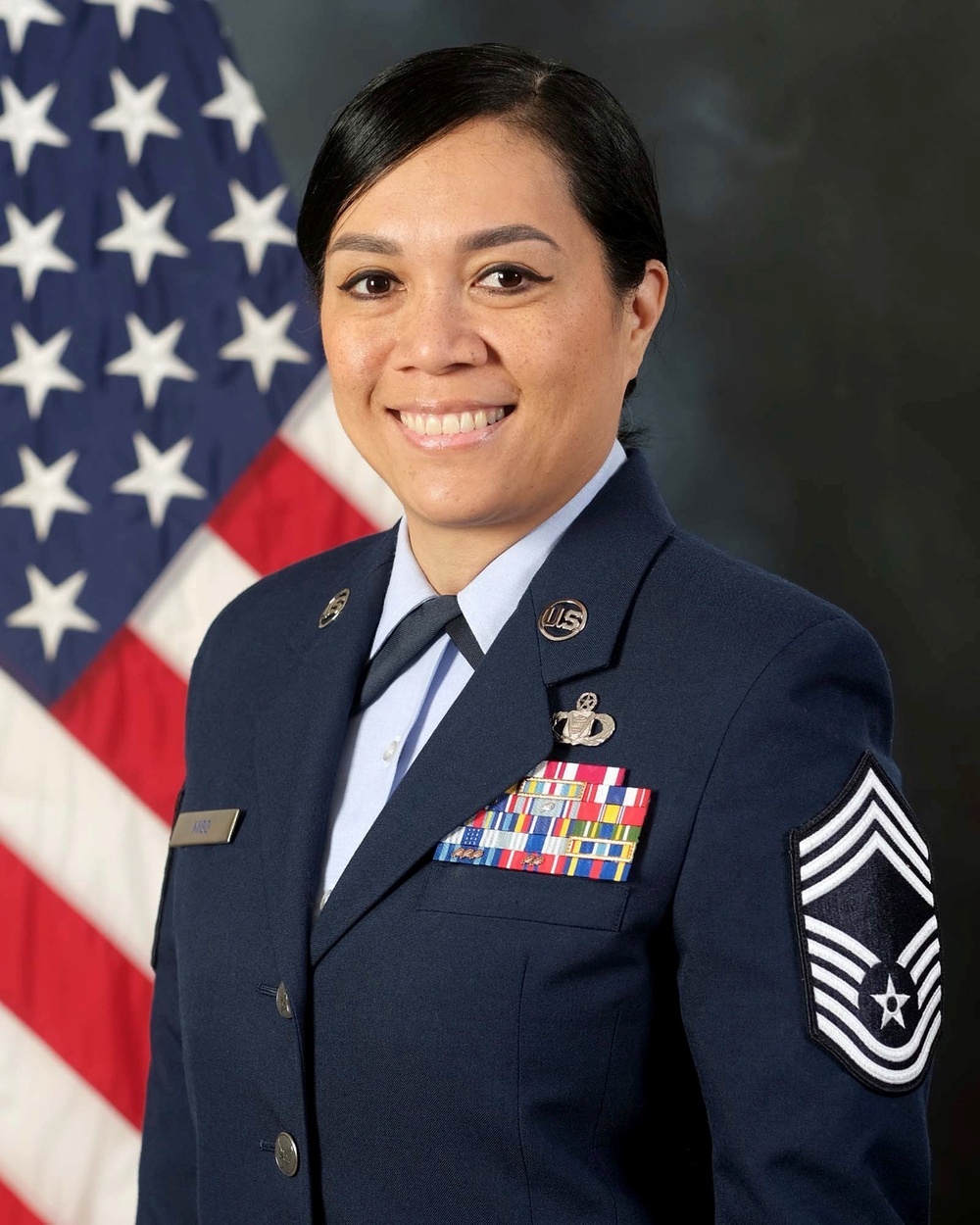 Chief Master Sergeant Jacinta Migo, first American Samoan woman to be promoted in the U.S. Air Force to the rank of Chief Master Sergean