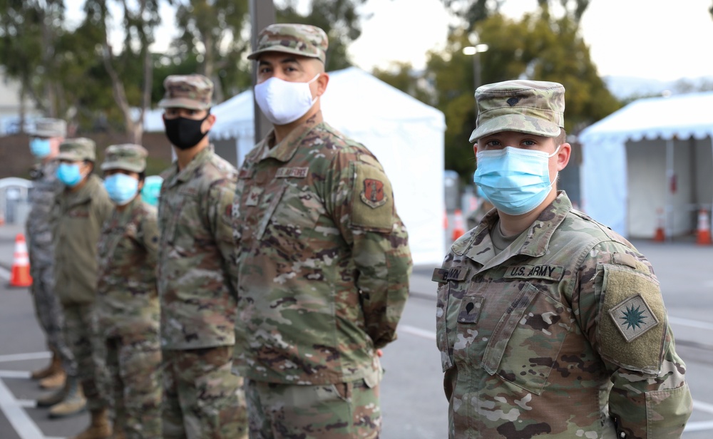 Cal Guard activated to Cal State LA Vaccine Site