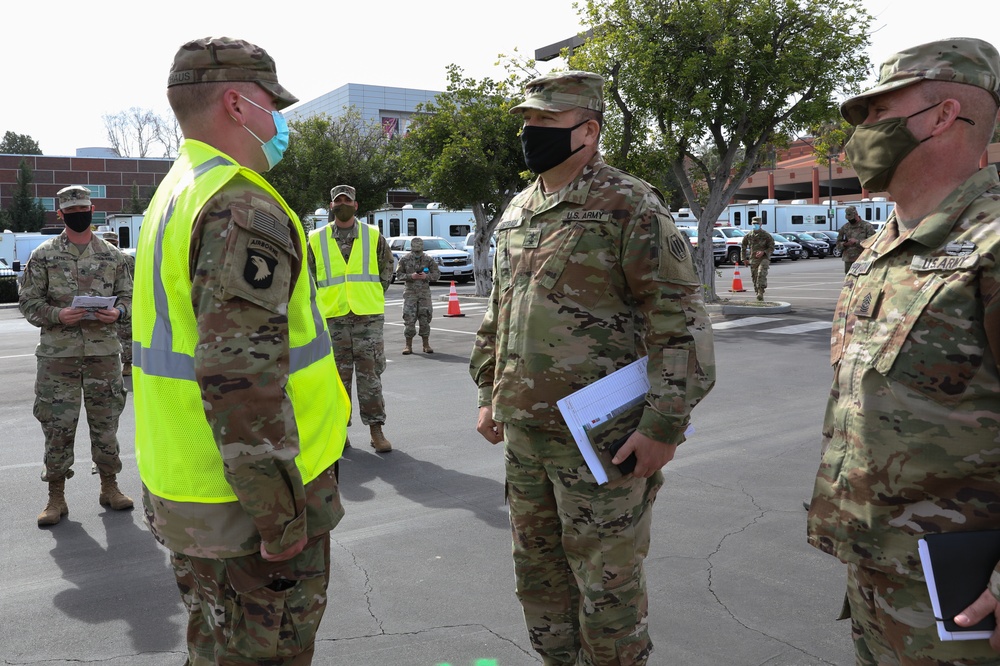 Soldier recognized for administering first vaccine at Cal State LA vaccination site