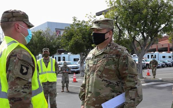 Soldier recognized for administering first vaccine at Cal State LA vaccination site