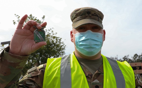 Soldier recognized for administering first vaccine at Cal State LA vaccination site