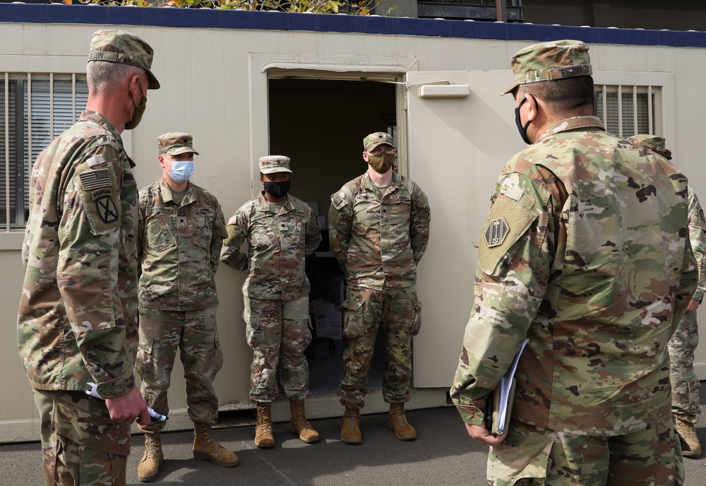 Michigan National Guard General tours Cal State LA vaccination site