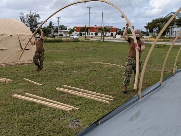 Tent Construction for COVID-19 Vaccination at Tinian Health Center