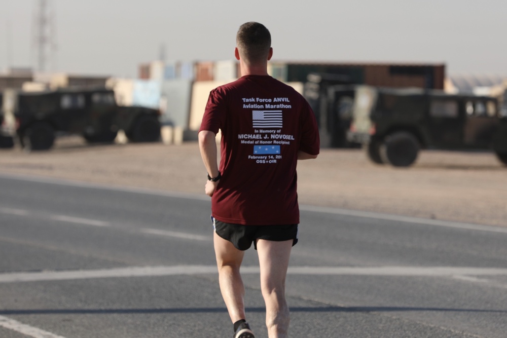 Deployed Soldiers run marathon for a good cause
