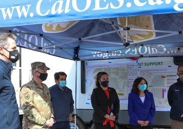 Cal Guard supports opening of vaccination site at Cal State LA
