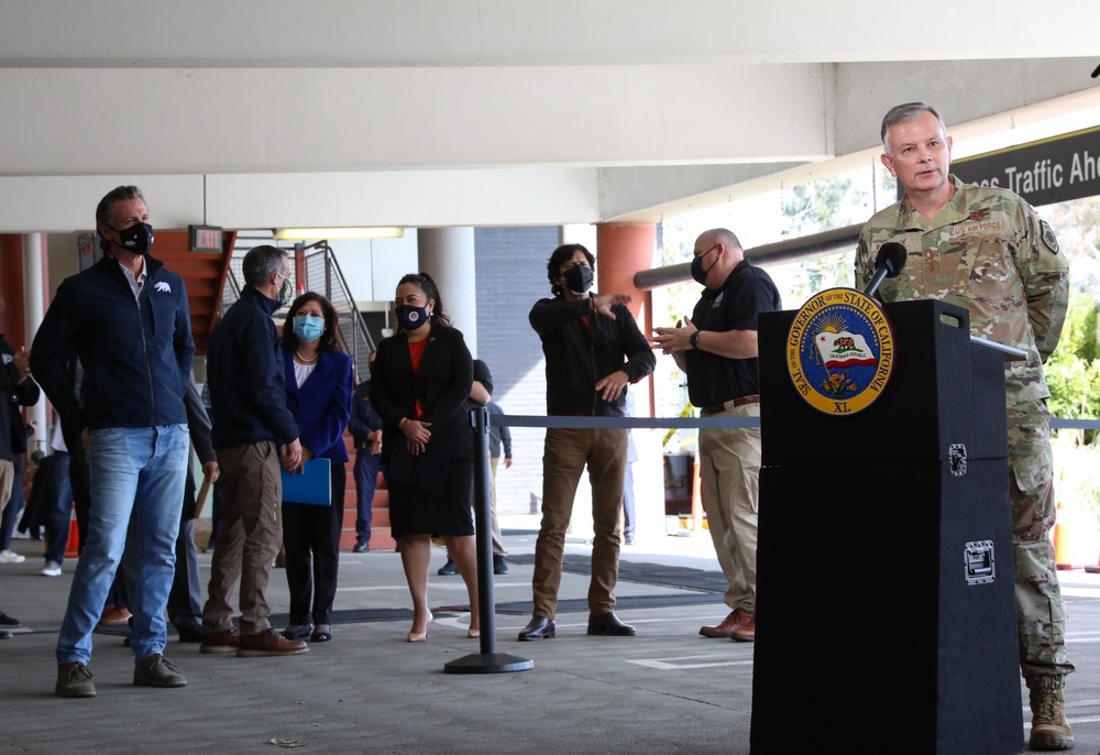 DOD, federal and state agencies open mass vaccination site at Cal State LA