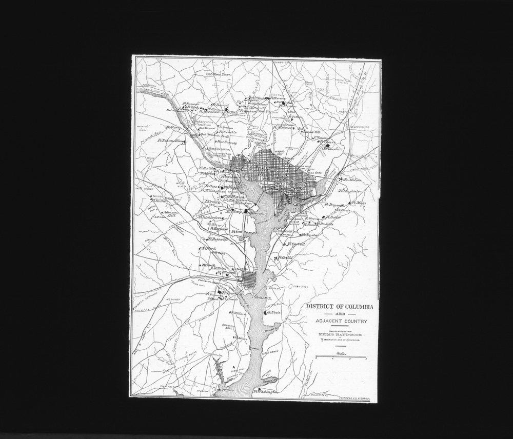 Lantern Slide 9: A map of the Civil War fortifications surrounding Washington.