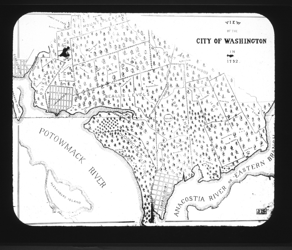 Lantern Slide 1: Map of Washington area in 1792.