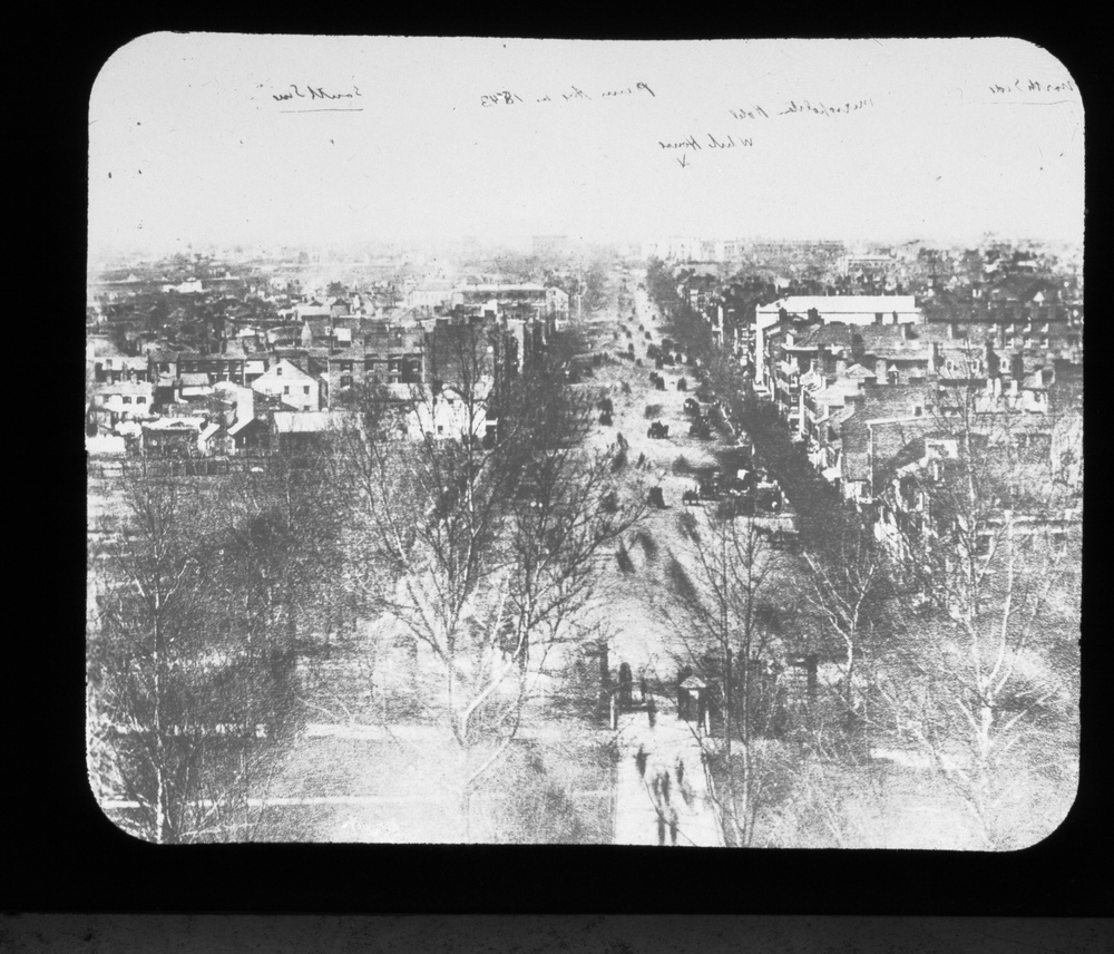 Lantern Slide 8A: Pennsylvania Avenue, looking toward the White House, in 1843.