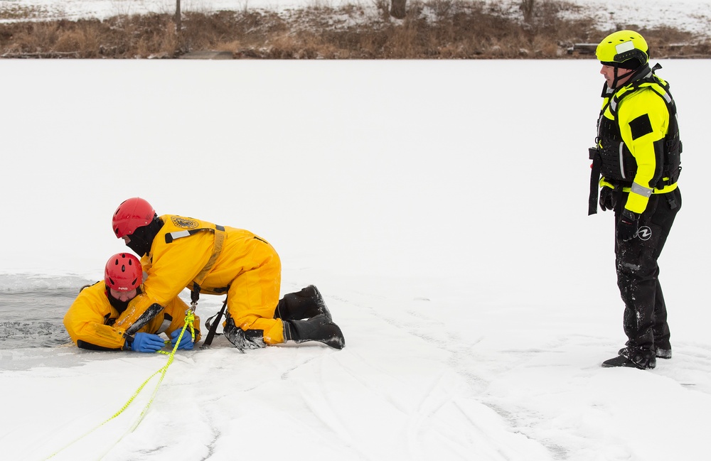 Wright-Patt fire department breaks the ice on rescue operations