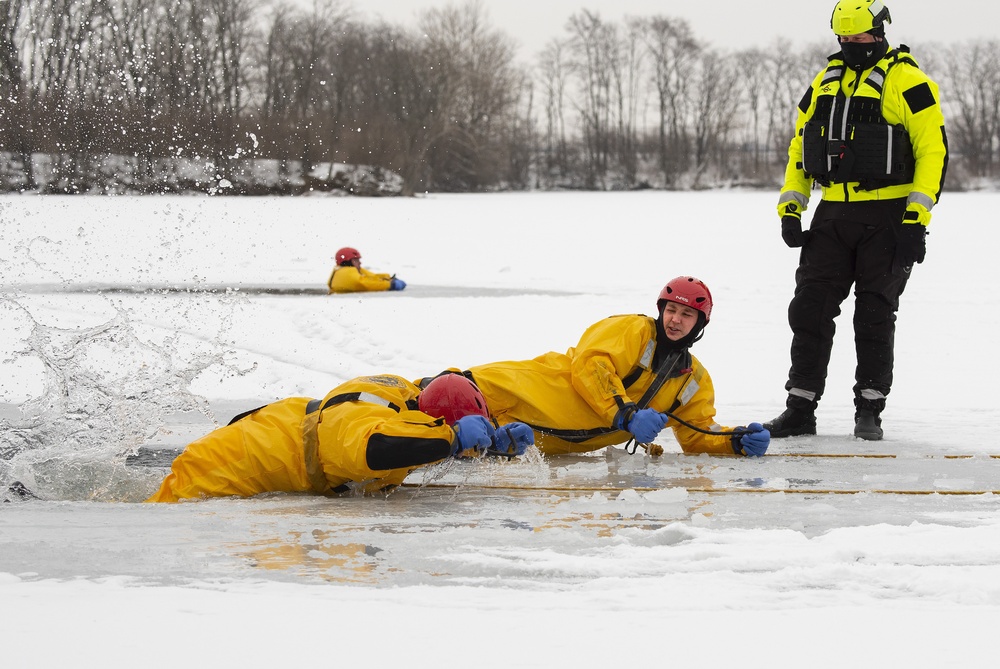 Wright-Patt fire department breaks the ice on rescue operations