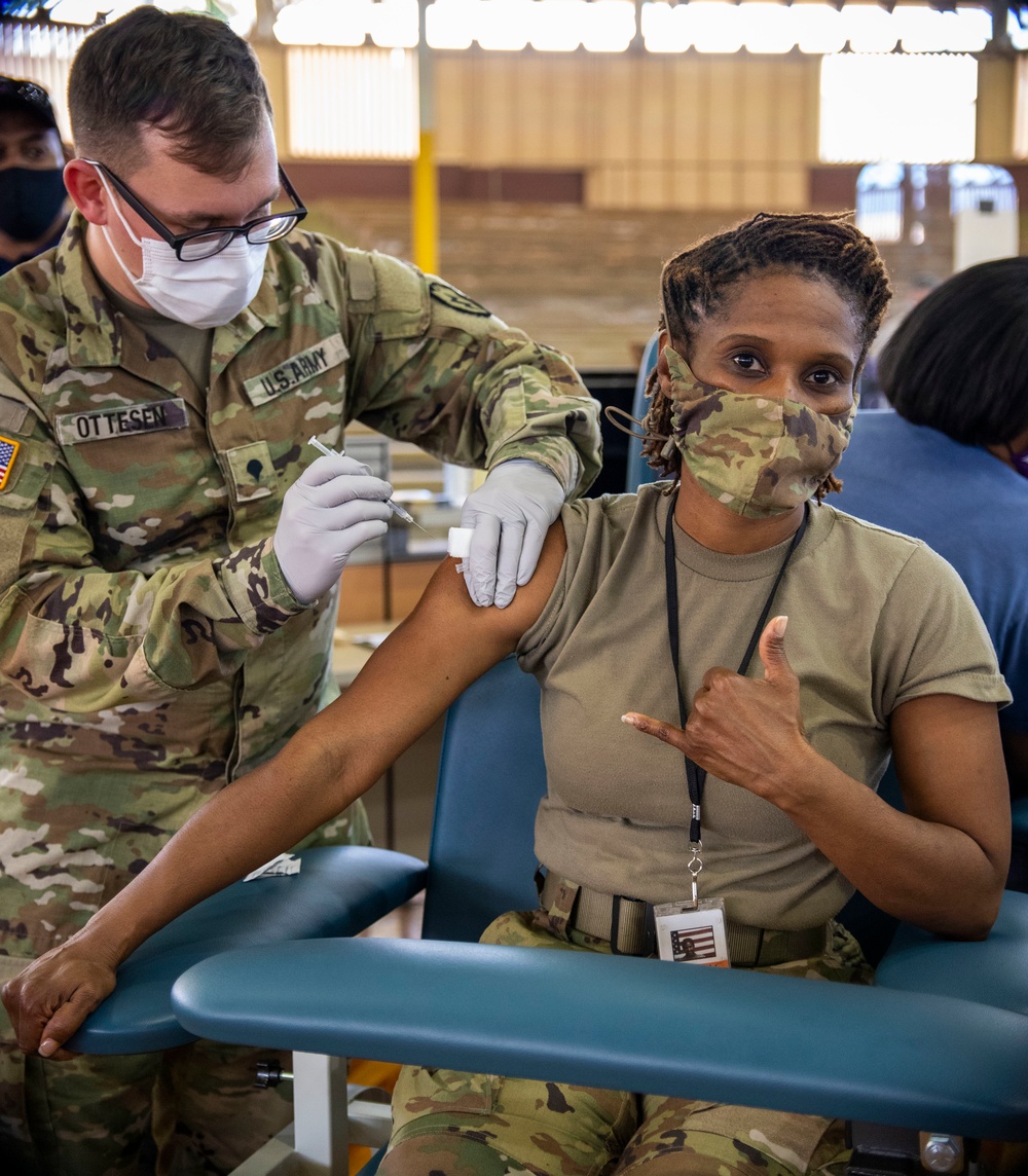 402nd AFSB receives vaccinations while continuing to mitigate COVID-19