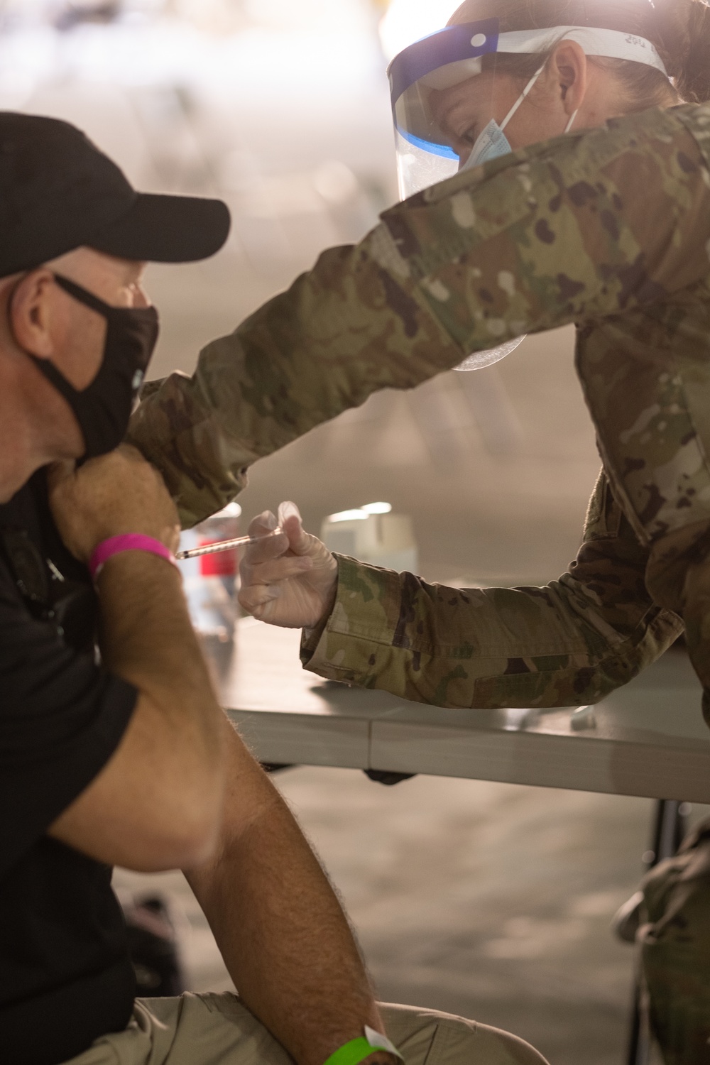 Fort Carson Soldiers begin first day of COVID vaccination support at Cal State LA