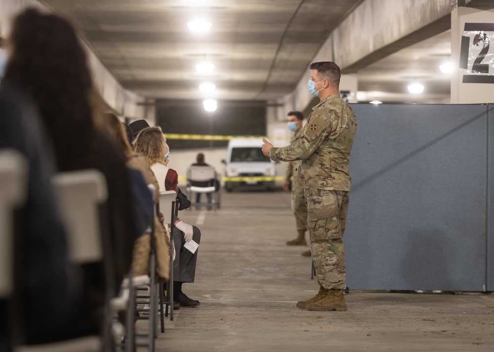 Fort Carson Soldiers begin first day of COVID vaccination support at Cal State LA