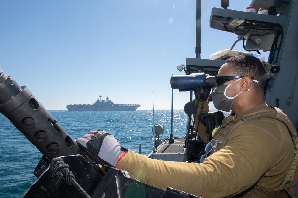 CTF 56 Mark VI Patrol Boats Escort USS Makin Island