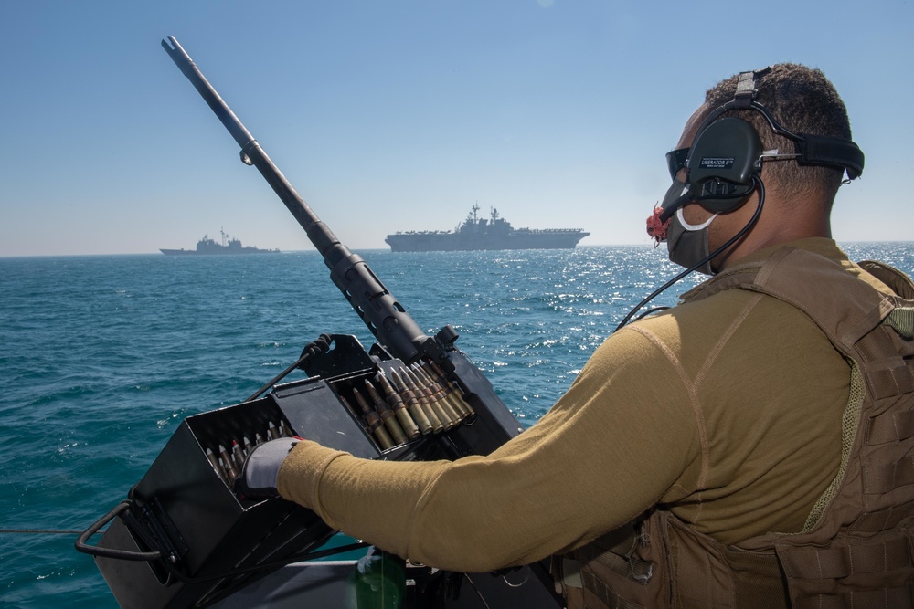 CTF 56 Mark VI Patrol Boats Escort USS Makin Island