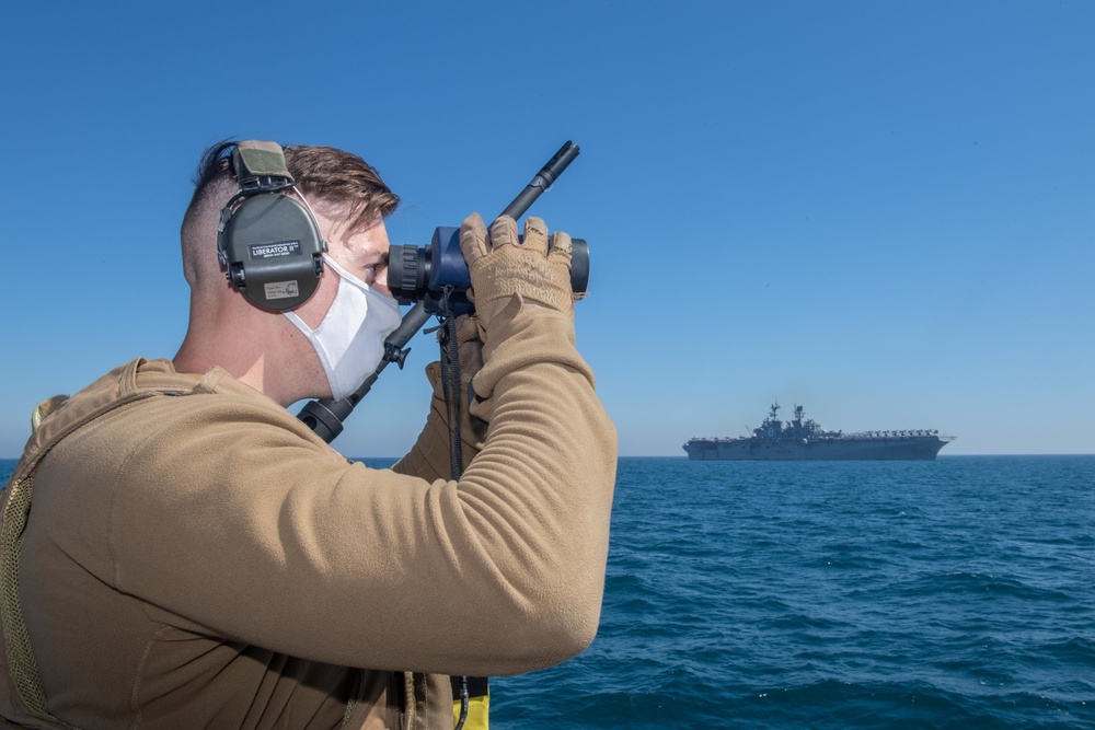 CTF 56 Mark VI Patrol Boats Escort USS Makin Island