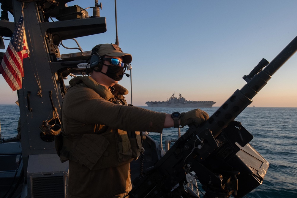 CTF 56 Mark VI Patrol Boats Escort USS Makin Island