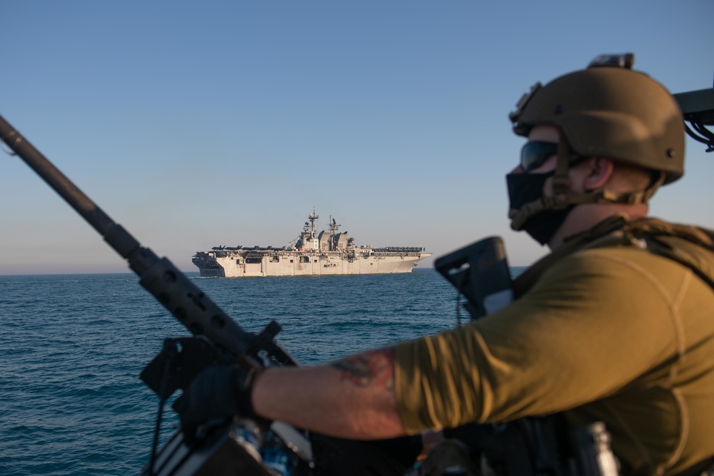 CTF 56 Mark VI Patrol Boats Escort USS Makin Island