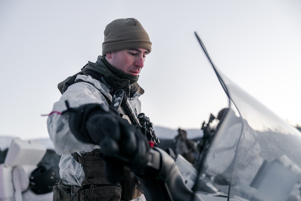 We Ride at Nightfall: MRF-E Marines Conduct Snowmobile Training