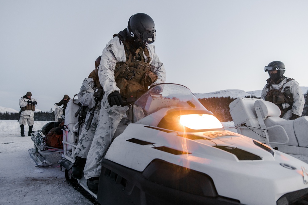 We Ride at Nightfall: MRF-E Marines Conduct Snowmobile Training