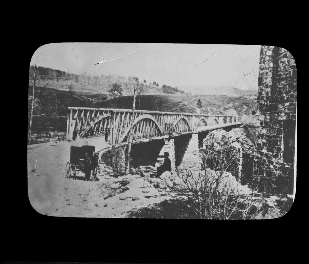 Lantern Slide 12: Old Chain Bridge about 1861.