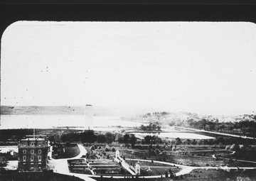 Lantern Slide 17: The Washington Monument and Agriculture Building in 1876.