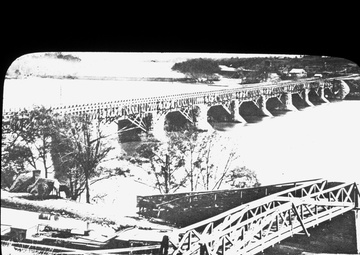 Lantern Slide 16: Aqueduct Bridge and the C &amp; O Canal, 1867.