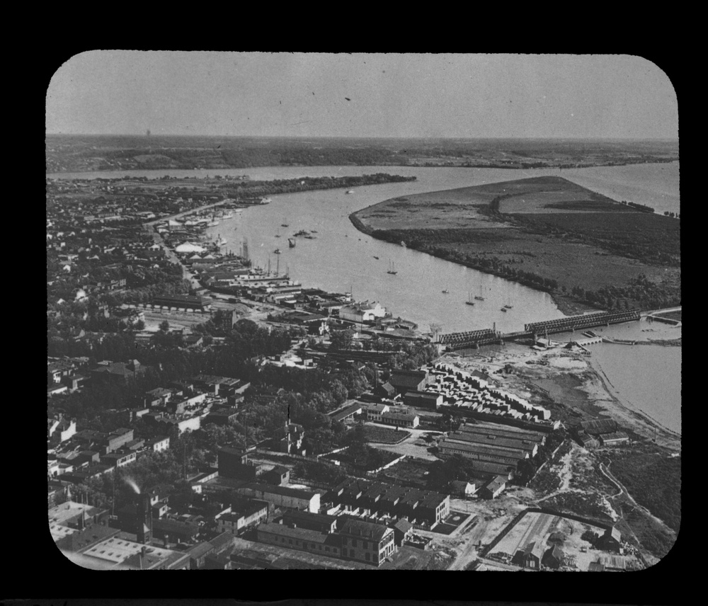 Lantern Slide 24: View of the 14th Street bridge area from the Washington Monument.