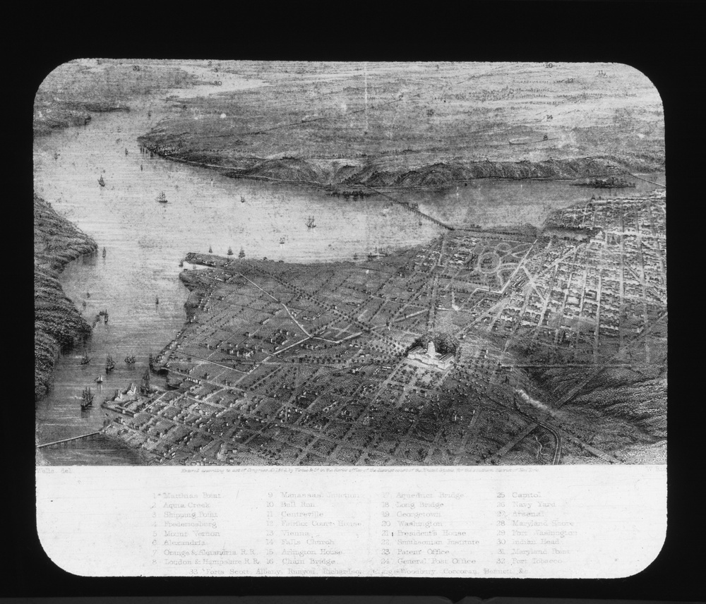 Lantern Slide 22: A drawing of Washington in the late 1800s.