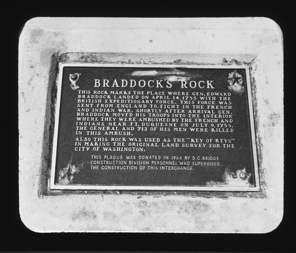 Lantern Slide 34: Braddock Stone location looking toward Arlington.