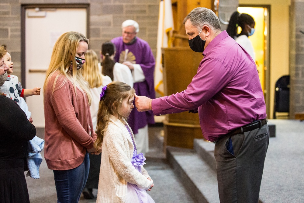 MCAS New River service members, family members observe Ash Wednesday services