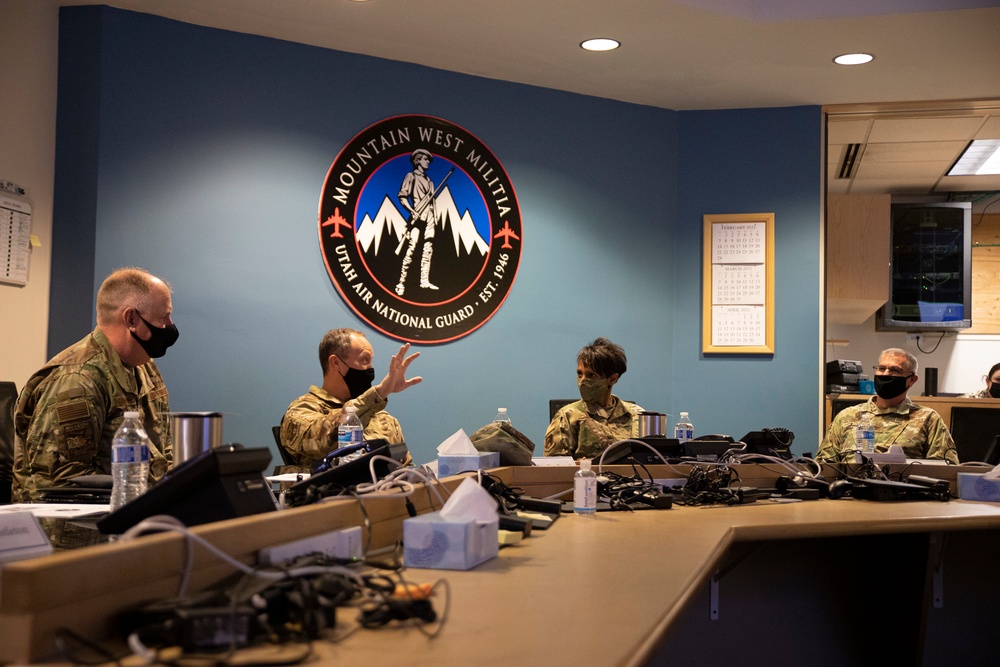 75th ABW command team visits with Utah ANG leadership