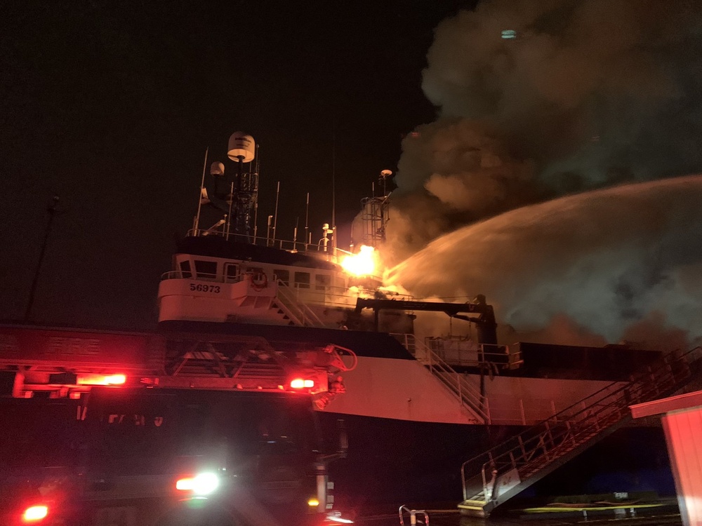 Coast Guard, partner agencies respond to vessel fire in Tacoma