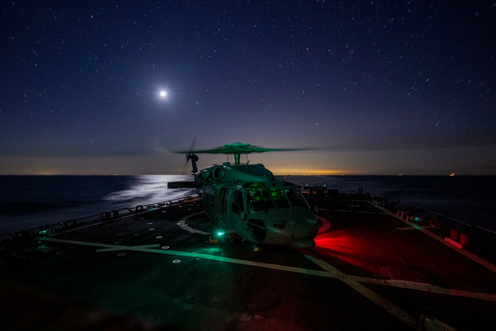 USS Laboon Conducts Flight Operations with HSC 22