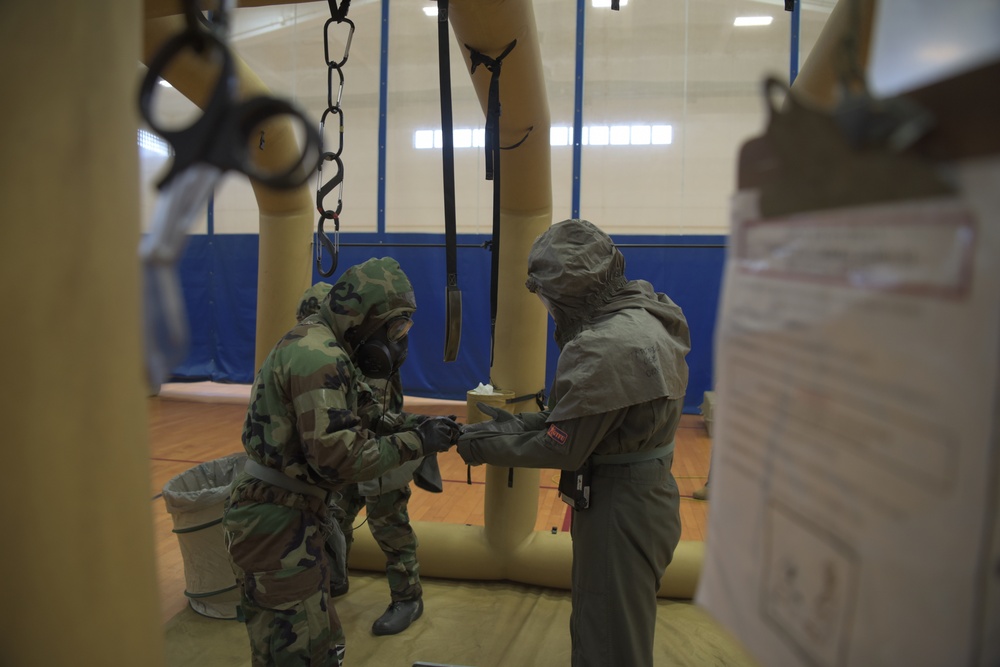 Aircrews Train on MOPP Gear Removal