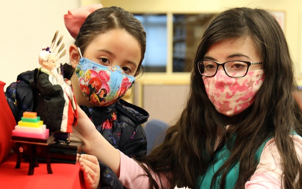 Camp Zama Girl Scouts set up doll display for Girls’ Day in Japan