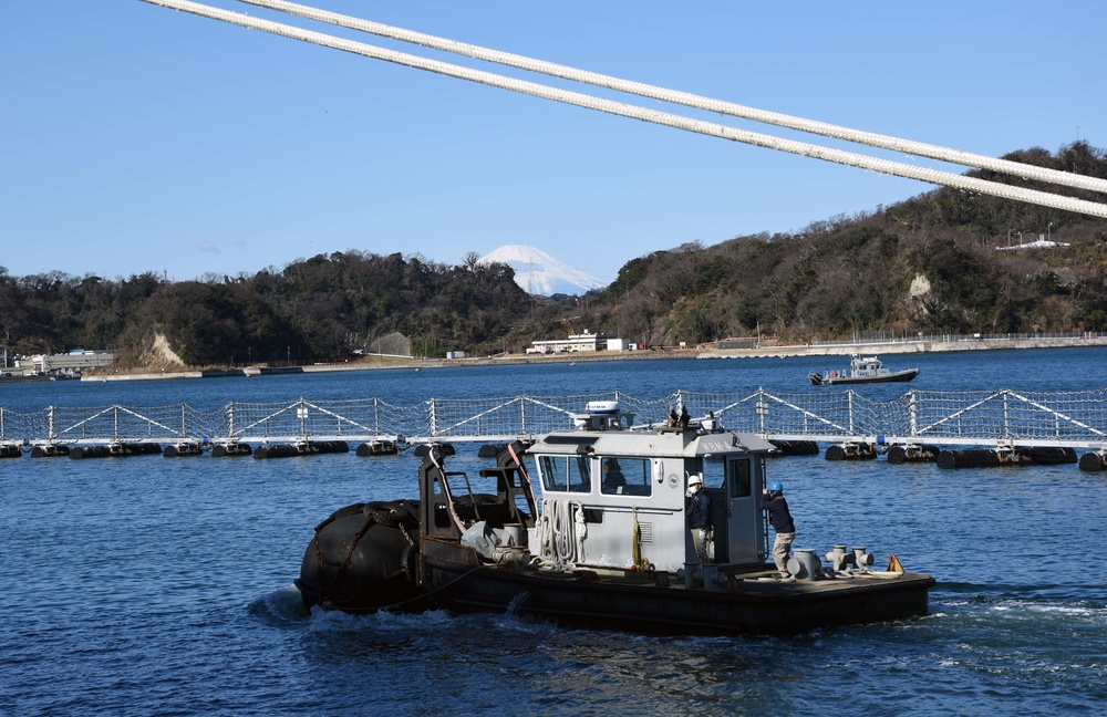 Harbor operations in Yokosuka, Japan