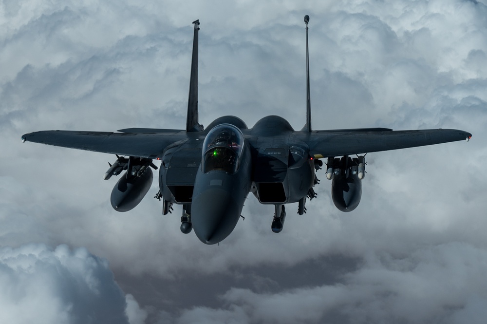 F-15s fly over CENTCOM