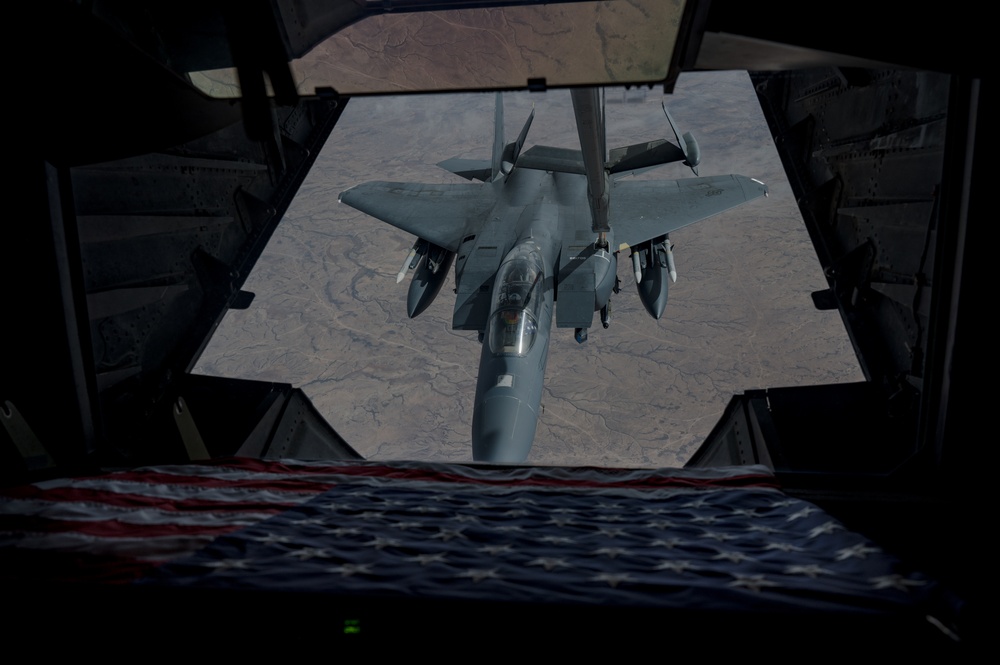 F-15E Strike Eagles watch over troops in CENTCOM