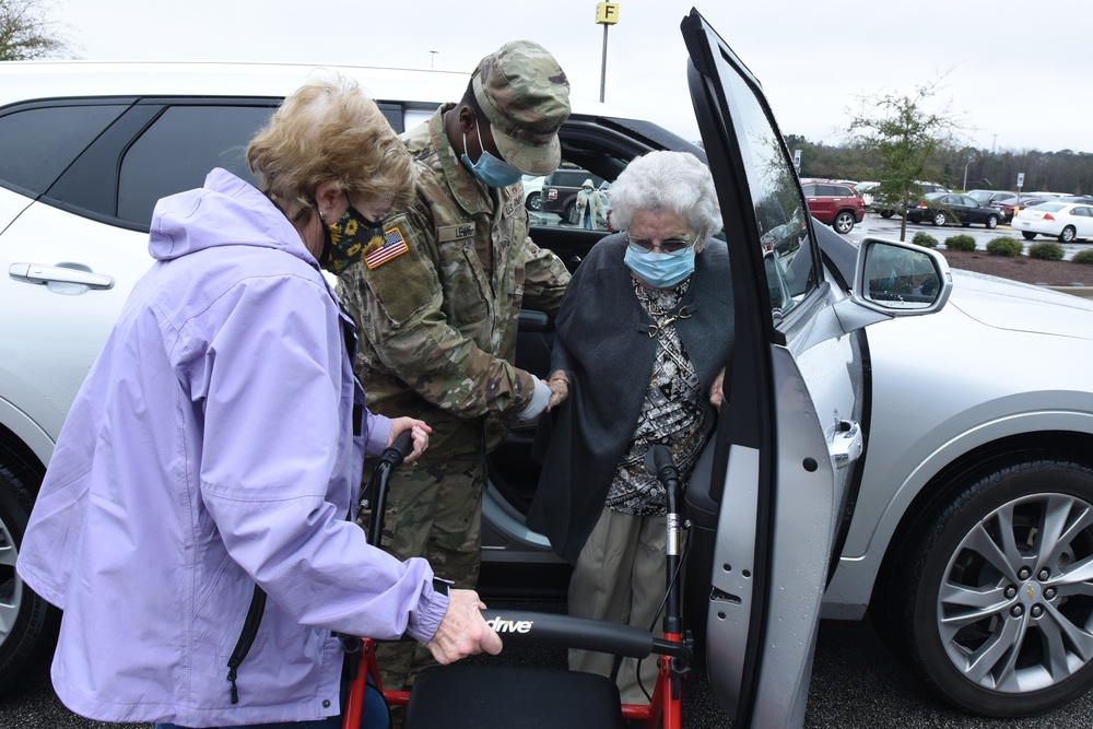 South Carolina National Guard Soldiers provide COVID-19 vaccination support at Florence Civic Center