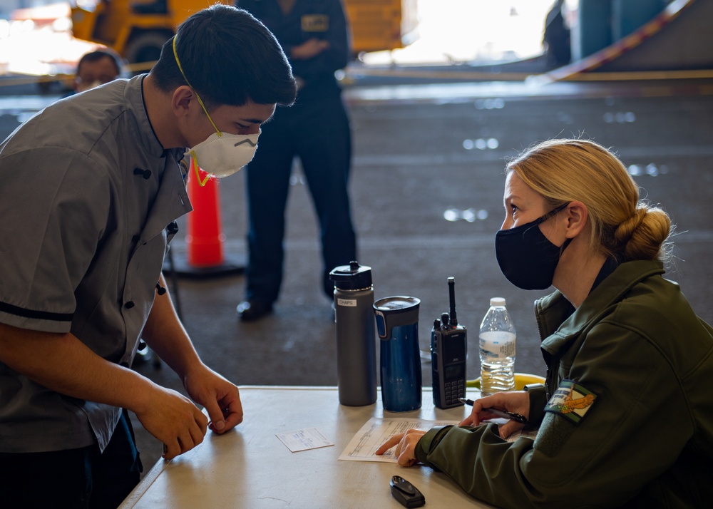 USS Carl Vinson (CVN 70) Sailors Receive COVID-19 Vaccine