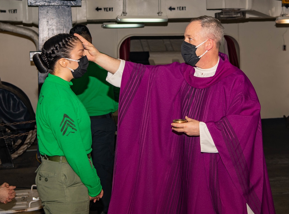 Nimitz conducts Ash Wednesday