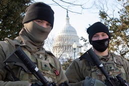 Identical Twins with Michigan National Guard in DC