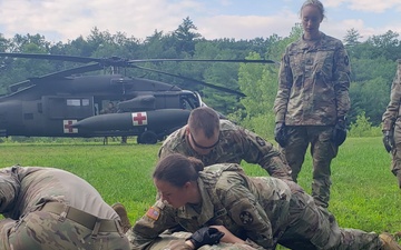 377th Medical Company prepares casualty for evacuation training