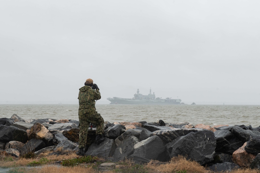 Sailor shoots video of ship