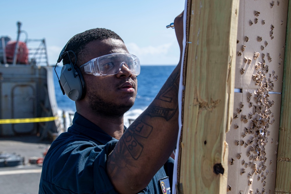 USS Conducts Gun Qualification Shoot