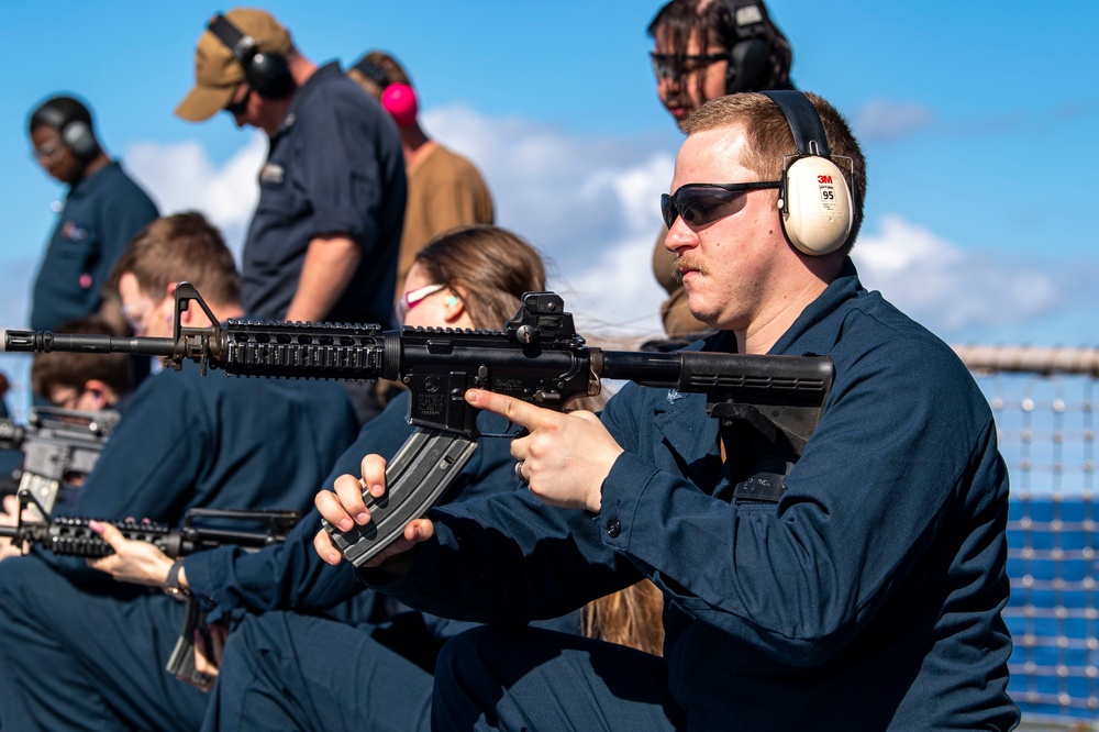 USS Conducts Gun Qualification Shoot