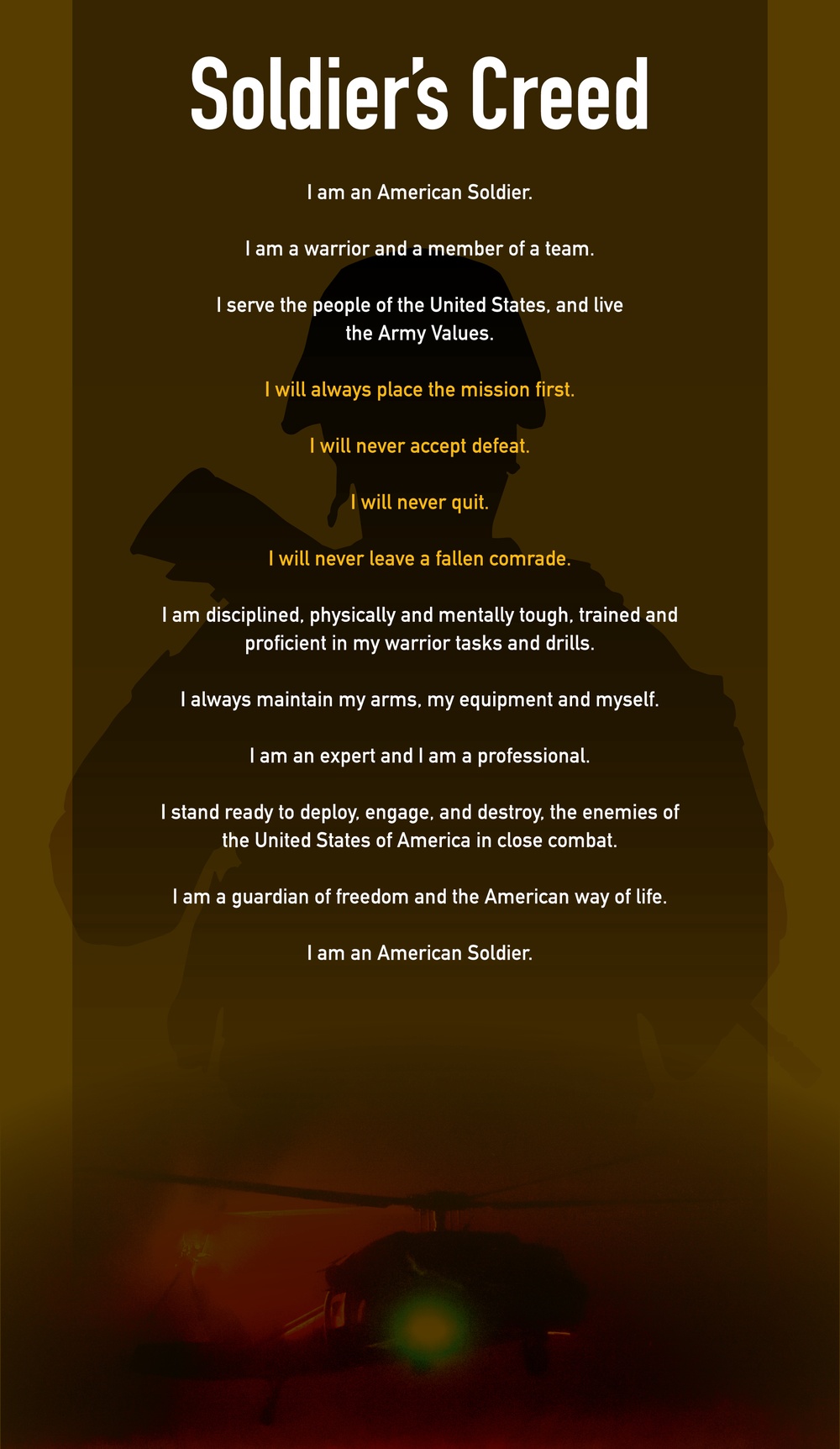 19th Special Forces Group (Airborne) - Soldier's Creed Poster